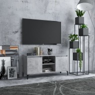 vidaXL TV stolík nožičky z kovu betónový sivý 103,5x35x50 cm - cena, porovnanie