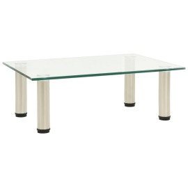 vidaXL TV stolík, priehľadný 40x35x17 cm, tvrdené sklo