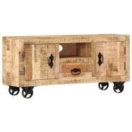 vidaXL TV stolík, surové mangové drevo 110x30x50 cm - cena, porovnanie