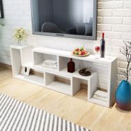 vidaXL TV stolík v tvare L, biela - cena, porovnanie