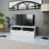 vidaXL TV stolík z drevotriesky, 95x35x36 cm, biely - cena, porovnanie