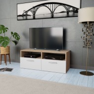 vidaXL TV stolík z drevotriesky, 95x35x36 cm, dubovo-biely - cena, porovnanie