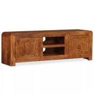 vidaXL TV stolík z masívneho dreva zo zakončením zo sheeshamového dreva, 120x30x40 cm - cena, porovnanie
