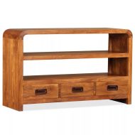 vidaXL TV stolík z masívneho dreva zo zakončením zo sheeshamového dreva, 90x30x55 cm - cena, porovnanie