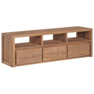 vidaXL TV stolík z teakového dreva s prírodným zakončením 120x30x40 cm - cena, porovnanie