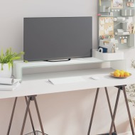 vidaXL Sklenený TV stojan/stojan pod monitor, biely, 100x30x13 cm - cena, porovnanie