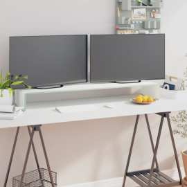 vidaXL Sklenený TV stojan/stojan pod monitor, biely, 110x30x13 cm