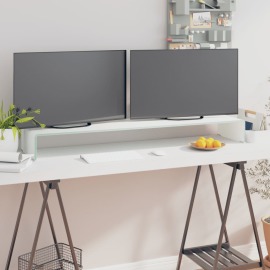 vidaXL TV stojan/stojan pod monitor zo skla, biely, 120x30x13 cm