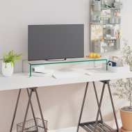 vidaXL TV stojan/stojan pod monitor z priehľadného skla, 90x30x13 cm - cena, porovnanie