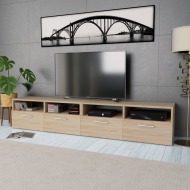 vidaXL TV stolíky, 2 ks, drevotrieska, 95x35x36 cm, dubová farba - cena, porovnanie