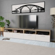 vidaXL TV stolíky, 2 ks, drevotrieska, 95x35x36 cm, dubovo-biele - cena, porovnanie