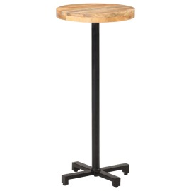 vidaXL Barový stôl okrúhly Ø50x110 cm surové mangovníkové drevo