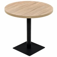 vidaXL Bistro stolík, MDF a oceľ, okrúhly, 80x75 cm, dubová farba - cena, porovnanie