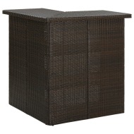 vidaXL Rohový barový stolík hnedý 100x50x105 cm polyratanový - cena, porovnanie