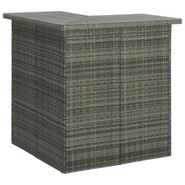 vidaXL Rohový barový stolík sivý 100x50x105 cm polyratanový