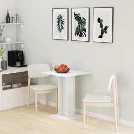vidaXL Bistro stôl lesklý biely 60x60x75 cm drevotrieska