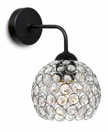 Light Home Moderná elegantná kovová nástenná lampa s kryštálmi