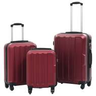 vidaXL 3-dielny set cestovných kufrov tvrdý kryt vínovo-červená ABS - cena, porovnanie