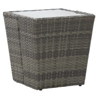 vidaXL Čajový stolík, sivý 41,5x41,5x43 cm, polyratan, tvrdené sklo - cena, porovnanie