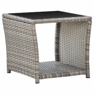 vidaXL Konferenčný stolík, sivý 45x45x40 cm, polyratan a sklo - cena, porovnanie