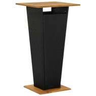 vidaXL Barový stôl čierny 60x60x110 cm polyratan a akáciový masív - cena, porovnanie
