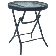vidaXL Bistro stolík, čierny 40x46 cm, oceľ a sklo - cena, porovnanie