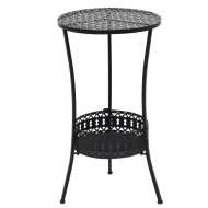 vidaXL Bistro stolík, čierny 40x70 cm, kov - cena, porovnanie
