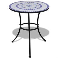 vidaXL Bistro stolík, modro biely 60 cm, mozaikový - cena, porovnanie