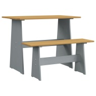 vidaXL Jedálenský stôl s lavicou medovohnedý a sivý masívne borovicové drevo - cena, porovnanie