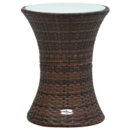 vidaXL Záhradný bočný stolík v tvare bubna hnedý polyratanový - cena, porovnanie