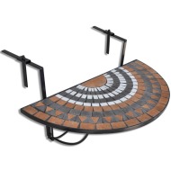 vidaXL Závesný stolík na balkón, tehlovo biely, mozaikový - cena, porovnanie