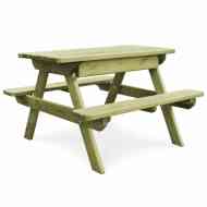 vidaXL Piknikový stôl s lavicami 90x90x58cm, impregnovaná borovica - cena, porovnanie