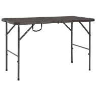vidaXL Skladací záhradný stôl,hnedý 120x60x74cm, HDPE, ratanový vzhľad - cena, porovnanie