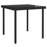 vidaXL Vonkajší jedálenský stôl čierny 80x80x72 cm sklo a oceľ - cena, porovnanie