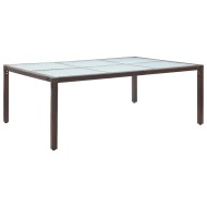 vidaXL Vonkajší jedálenský stôl hnedý 200x150x74 cm polyratan - cena, porovnanie