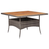 vidaXL Vonkajší jedálenský stôl sivý polyratan a masívne akáciové drevo - cena, porovnanie