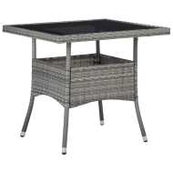 vidaXL Vonkajší jedálenský stôl sivý polyratan a sklo - cena, porovnanie