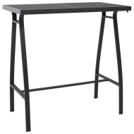 vidaXL Záhradný barový stôl, čierny 110x60x110 cm, tvrdené sklo - cena, porovnanie