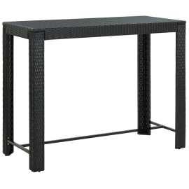 vidaXL Záhradný barový stôl čierny 140,5x60,5x110,5 cm polyratanový