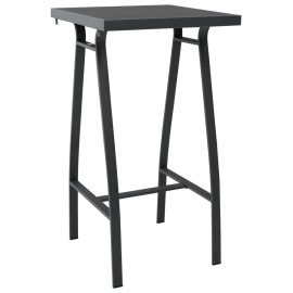 vidaXL Záhradný barový stôl, čierny 60x60x110 cm, tvrdené sklo