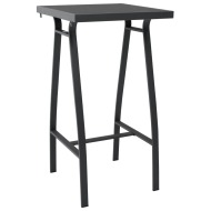 vidaXL Záhradný barový stôl, čierny 60x60x110 cm, tvrdené sklo - cena, porovnanie