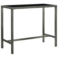 vidaXL Záhradný barový stôl sivý 130x60x110 cm polyratan a sklo - cena, porovnanie