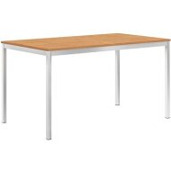 vidaXL Záhradný jedálenský stôl 140x80x75 cm teakový masív a nehrdzavejúca oceľ - cena, porovnanie