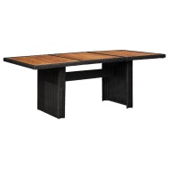 vidaXL Záhradný jedálenský stôl, čierny 200x100x74 cm, polyratan - cena, porovnanie