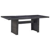 vidaXL Záhradný jedálenský stôl, čierny 200x100x74cm, sklo a polyratan - cena, porovnanie