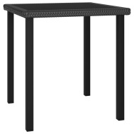 vidaXL Záhradný jedálenský stôl čierny 70x70x73 cm polyratanový - cena, porovnanie