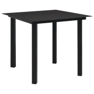 vidaXL Záhradný jedálenský stôl čierny 80x80x74 cm oceľ a sklo - cena, porovnanie