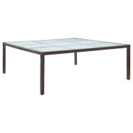 vidaXL Záhradný jedálenský stôl hnedý 200x200x74 cm polyratanový - cena, porovnanie