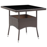 vidaXL Záhradný jedálenský stôl hnedý polyratanový - cena, porovnanie