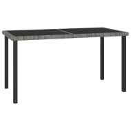 vidaXL Záhradný jedálenský stôl sivý 140x70x73 cm polyratanový - cena, porovnanie
